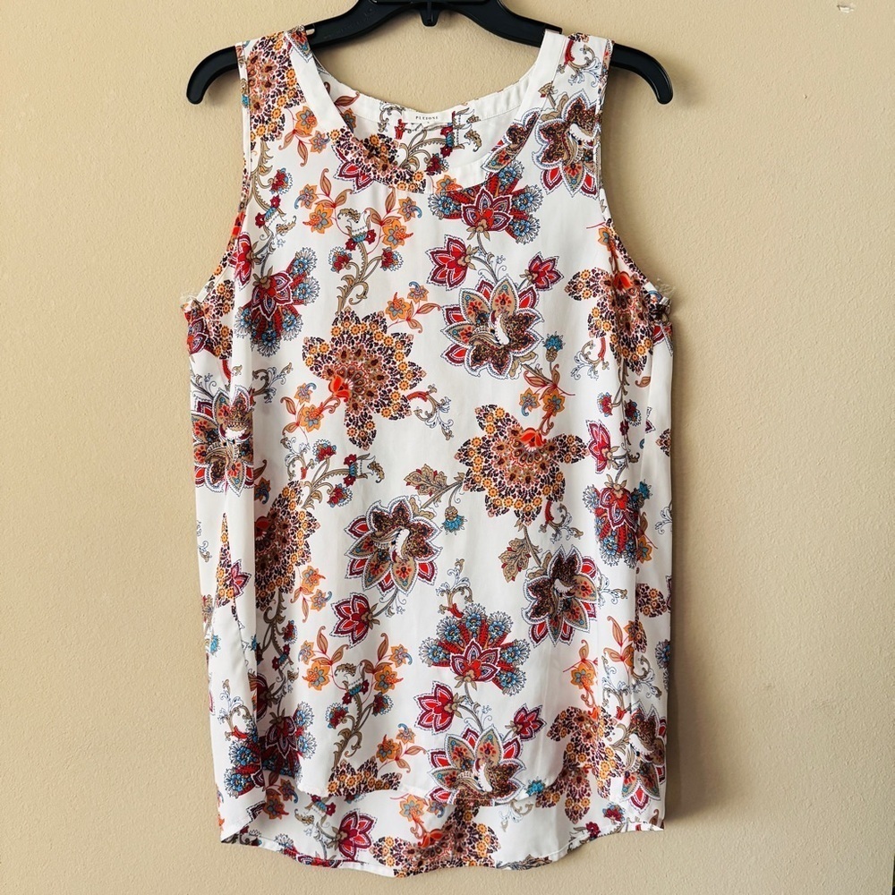 Pleione Anthropologie Floral Sleeveless Women's Top Size S